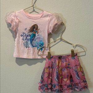 Pink Mermaid Top and Skirt Set